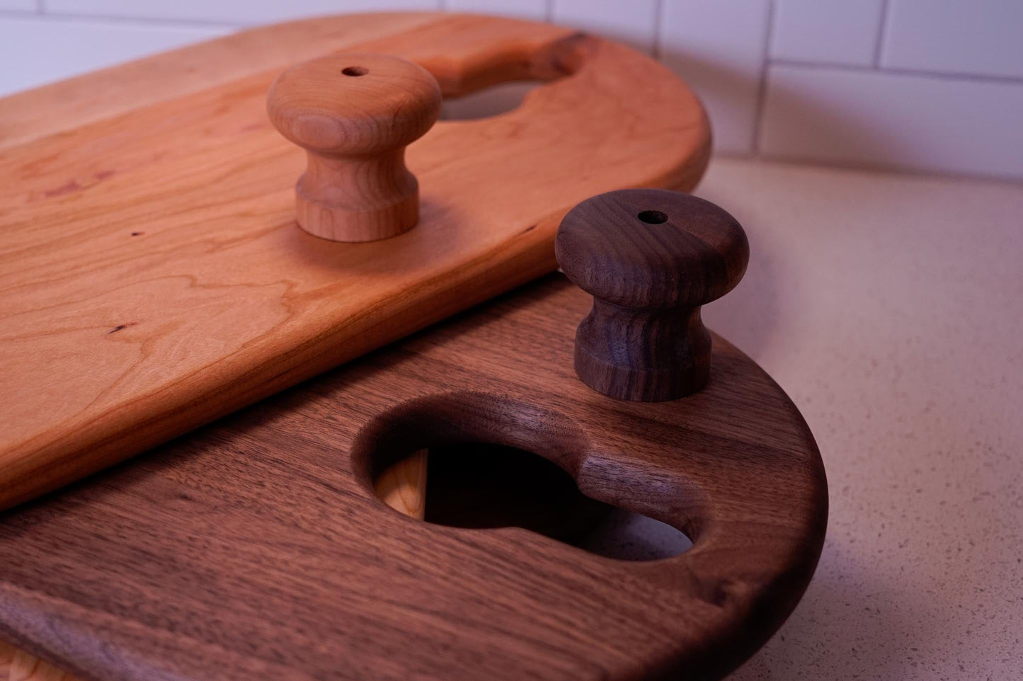 Food Board Knob - Biglow Woodcraft - Walnut