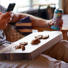 Snacking on Chopping Block while relaxing - Biglow Woodcraft - Walnut cutting board