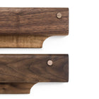 Gravity Bar wall mounted paper displays larger and smaller version to show variation in design - Biglow Woodcraft - Walnut