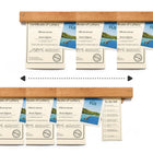 Long Gravity Bar wall print holder in cherry, front view on white background