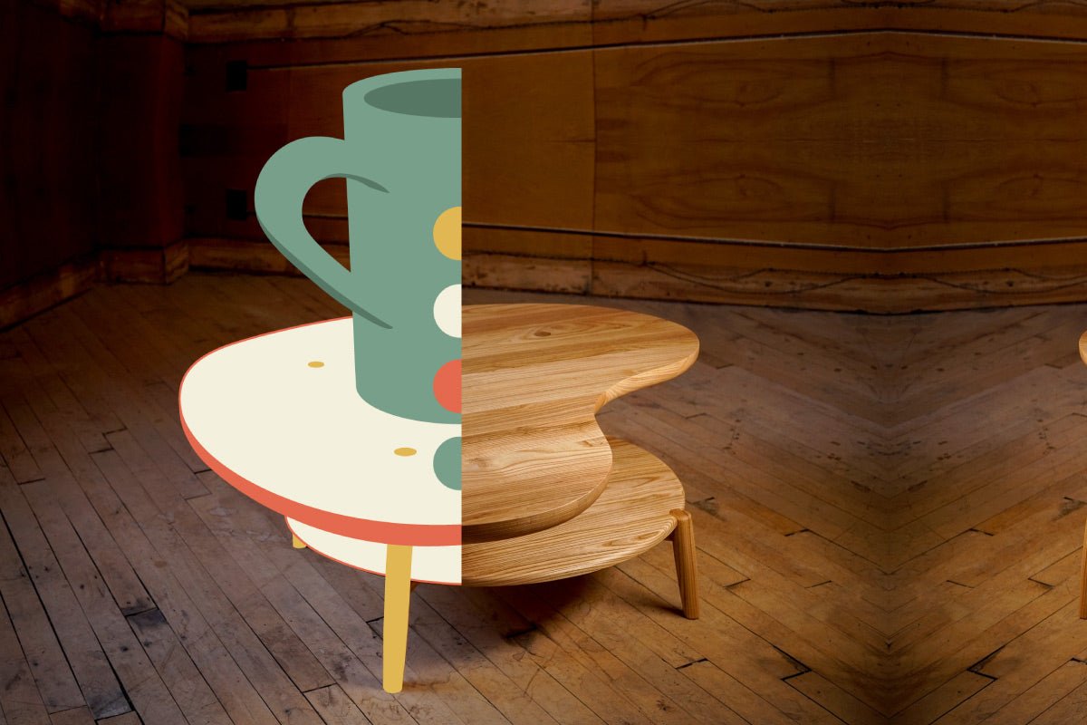 Cashew Coffee Table Tee - Biglow Woodcraft - Soft Cream